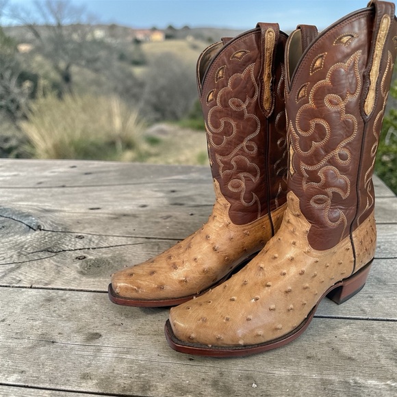 Rujo The Gavin Full Quill Ostrich Honeycomb 10.5 D Cowboy Western Boots